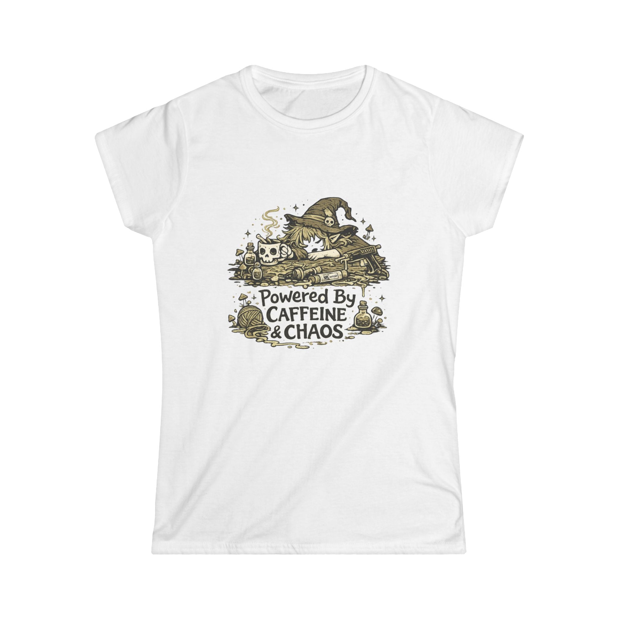 "Powered by Caffeine & Chaos" Women's Tee